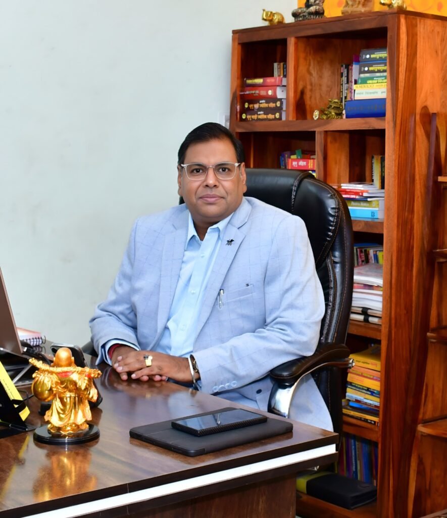 Astrologer Rohitash Bansal seated in his professional astrology consultation office