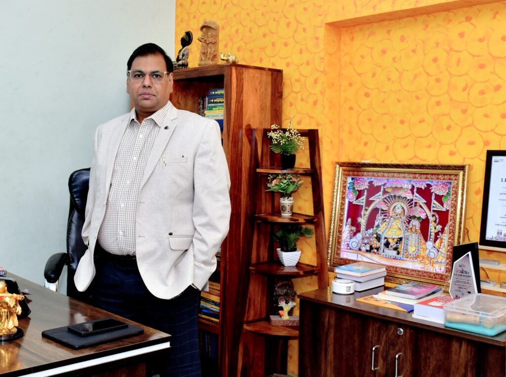 Astrologer Rohitash Bansal standing in his premium astrology consultation office